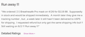 breathe safe pro mask scam