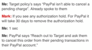 target scam authorization hold