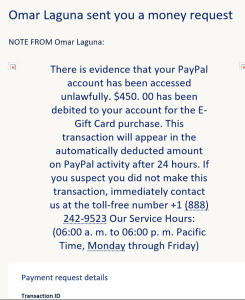 PayPal money request
